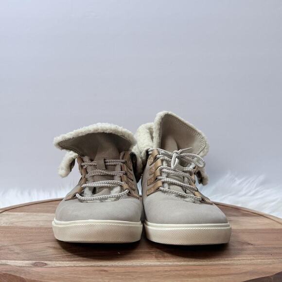 Timberland‎ Shoes Womens Size 7.5 Beige Shearling Lined High Top Winter A1UTJ - Picture 5 of 12